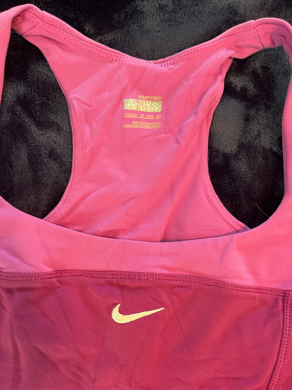 Nike Women's Hot Pink Racerback Tank with Floral Accent - Picture 5 of 6
